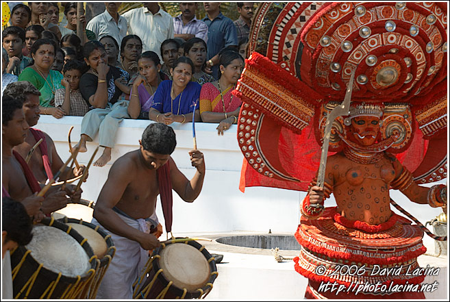 Theyyam Dancer And Drummers - Theyyam Ritual Dance, India