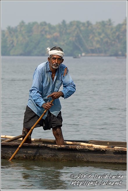 Man On A Boat - Backwaters, India