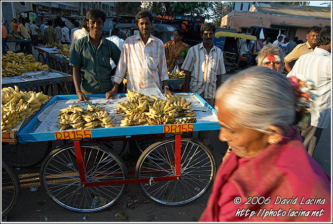 Stall With Bananas, Local Market, Mysore - The People, India