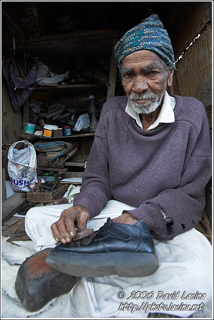 Cleaning Shoes, Madikeri - The People, India