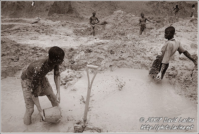 Workers In Diamond Mines - Diamond Mines, Sierra Leone