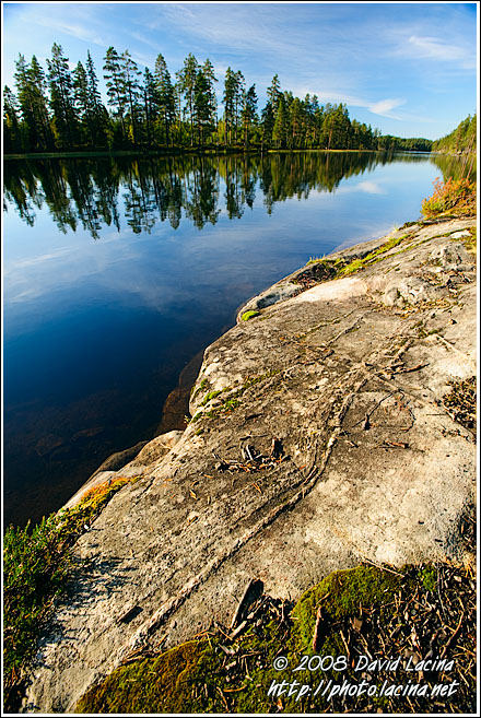 Stone By Water Canal - Fjorda In Autumn, Norway
