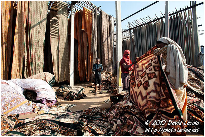 Packing Clothes - Jaipur fabric factory, India