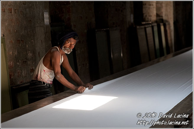 Old Man In Clothes Factory - Jaipur fabric factory, India