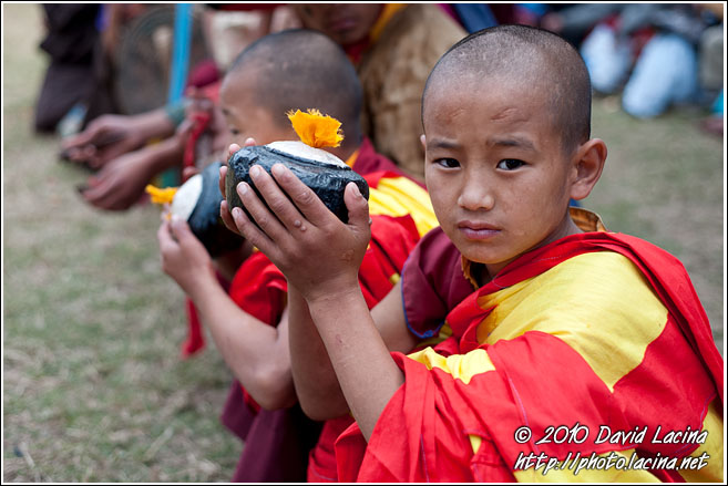 Monk Watching Cham Dance - Cham Dance, India