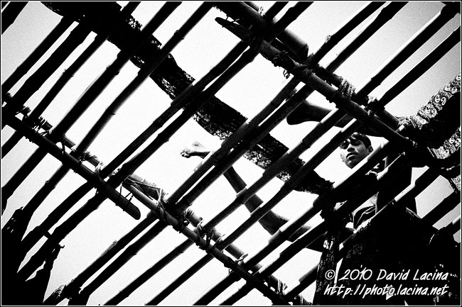 Hanging The Clothes - Black And White Snaps, India