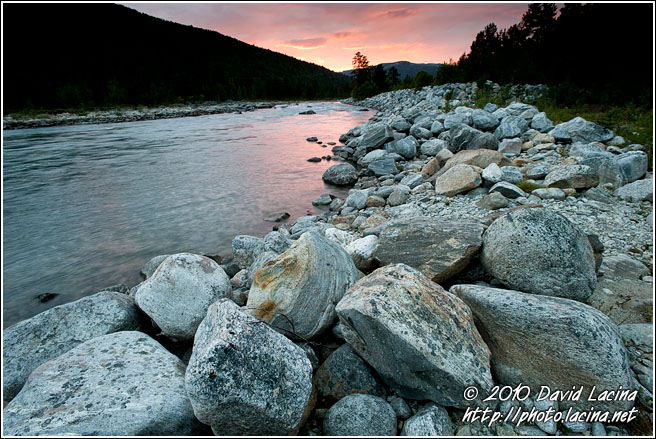 Sunset By Glacial River - Land Of Fjords, Norway