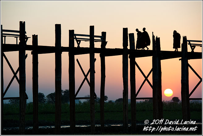 Monks And Sunset - Amarapura, Myanmar (Burma)