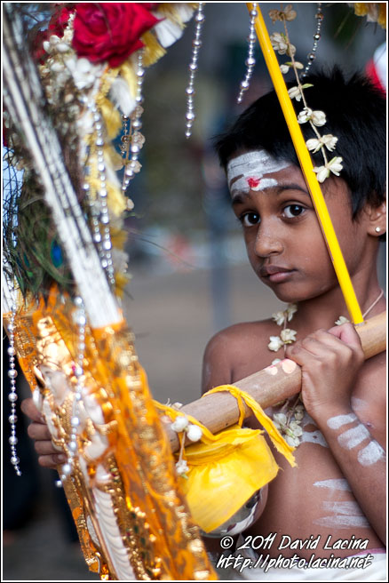 Boy And Kavadi - Thaipusam, Malaysia