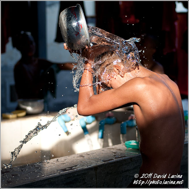 Monk And Water - Mandalay, Myanmar (Burma)