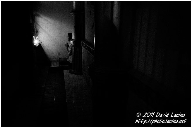 Praying - Black And White, Myanmar (Burma)