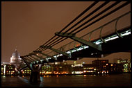 The Millenium Bridge, London In The Night, England