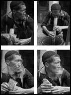 Smoking A Bamboo Water-pipe, Vietnam in B&W, Vietnam