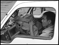 Relaxing In A Car, Vietnam in B&W, Vietnam