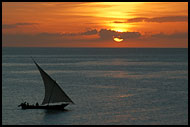 Dhow And Sunset, Stone Town, Tanzania