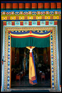 Gompa Entrance, Golden Temple, Namdroling Monastery, India