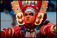 Dancer With Colorful Mask, Theyyam Ritual Dance, India