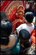 Blessing Given By Kolam, Theyyam Ritual Dance, India