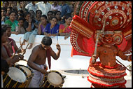Theyyam Dancer And Drummers, Theyyam Ritual Dance, India