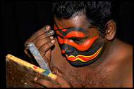 Preparing Kathakali Make-up, Kathakali, India