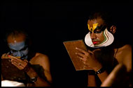 Preparing Kathakali Make-up, Kathakali, India