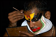 Preparing Kathakali Make-up, Kathakali, India