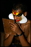 Preparing Kathakali Make-up, Kathakali, India