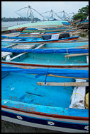 Colorful Boats By Chinese Nets, Cochin - Chinese Nets (Cheena vala), India