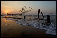 Sunset And Chinese Net, Cochin - Chinese Nets (Cheena vala), India