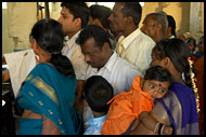 Puja In The Chamundeeswari Temple Temple, Chamundi Hill, Mysore, The People, India