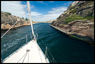 Sailing Into Sotekanalen, West coast, Sweden