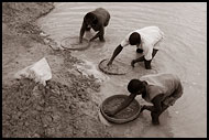 Searching For Diamonds Using Seruca, Diamond Mines, Sierra Leone