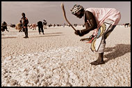 Breaking Down Salt Layer, Salt Harvesting, Senegal