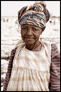 Old Lady On A Salt Field, Salt Harvesting, Senegal