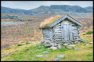 Small Hut In Nord-Hydalen, Autumn In Hemsedal, Norway