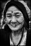 Bhutia Woman, Black And White Snaps, India