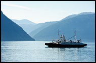 Ferry In Sognfjorden, Land Of Fjords, Norway