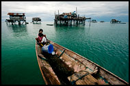 Children In A Boat, Sea gypsies - Bajau Laut, Malaysia