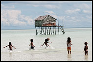 Playing Kids, Sea gypsies - Bajau Laut, Malaysia