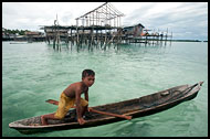 Boy And Boat, Sea gypsies - Bajau Laut, Malaysia