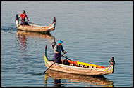 Boats On Taungthaman Lake, Amarapura, Myanmar (Burma)