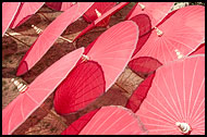 Parasols, Delta Region, Myanmar (Burma)