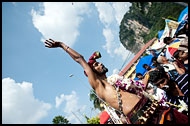 Throwing Flowers, Thaipusam, Malaysia