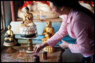 Woman Burning Incense, Hsipaw, Myanmar (Burma)