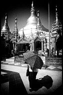 Shwedagon Pagoda, Black And White, Myanmar (Burma)