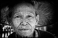 Shan Woman, Black And White, Myanmar (Burma)