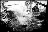 Making Caramel, Black And White, Myanmar (Burma)