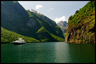 Ferry On Nærøyfjord, Nærøyfjord World Heritage Area, Norway