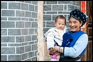 Bai Elderly Woman With Baby, Dali And Erhai Lake, China